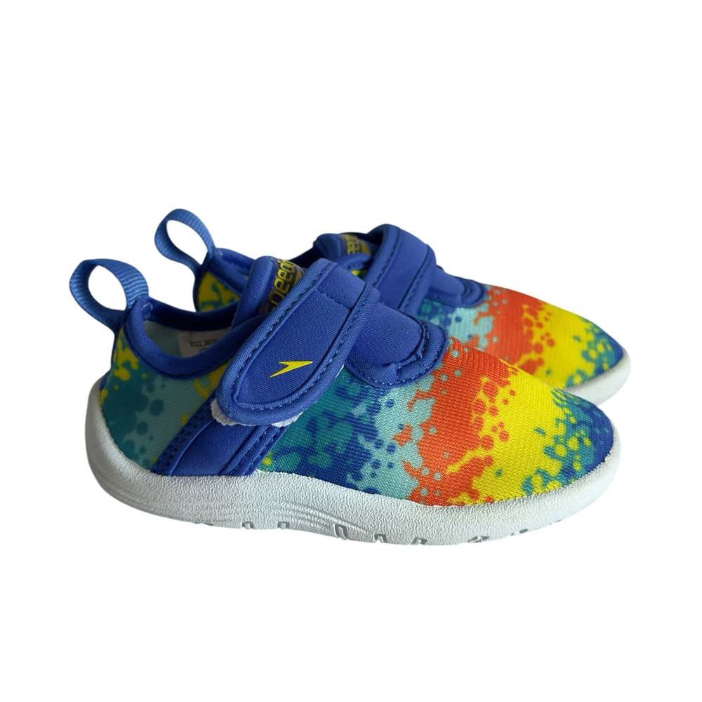 Speedo Kids Surfwalker Pro Water Swim Shoes S Toddler 5-6 Rainbow Splatter